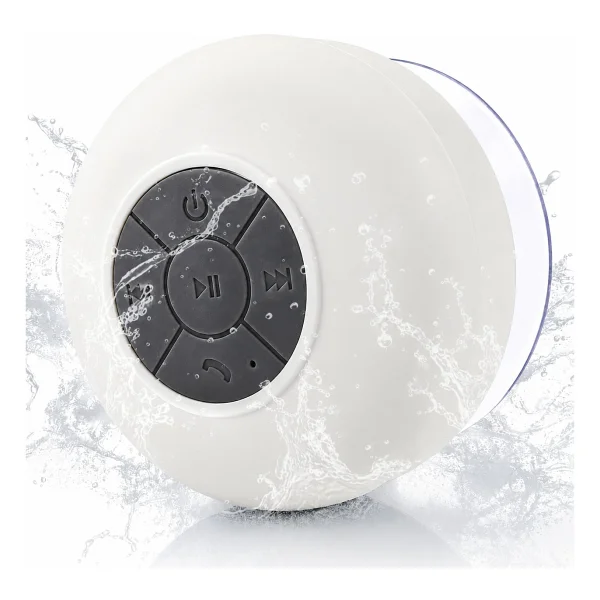 Coverzone Su Geçirmez Bluetooth Hoparlör Vantuzlu Havuzda Yağmurlu Havalarda Ipx4 3w Kaliteli Ses Banyo Duş Hoparlörü S56 (Beyaz) - Görsel 3