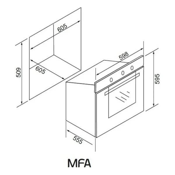 Alveus MFA 615 Beyaz Ankastre Fırın - Görsel 4
