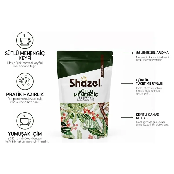 Shazel Menengiç Kahvesi 200 Gr Kafeinsiz Geleneksel Sütlü Menengiç Kahvesi - Görsel 2