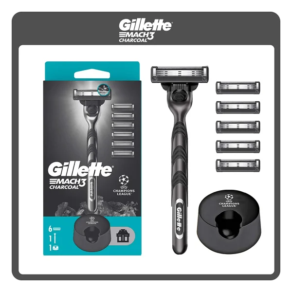 Gillette Mach3 Charcoal Standlı 6 Başlıklı Tıraş Bıçağı - Görsel 2