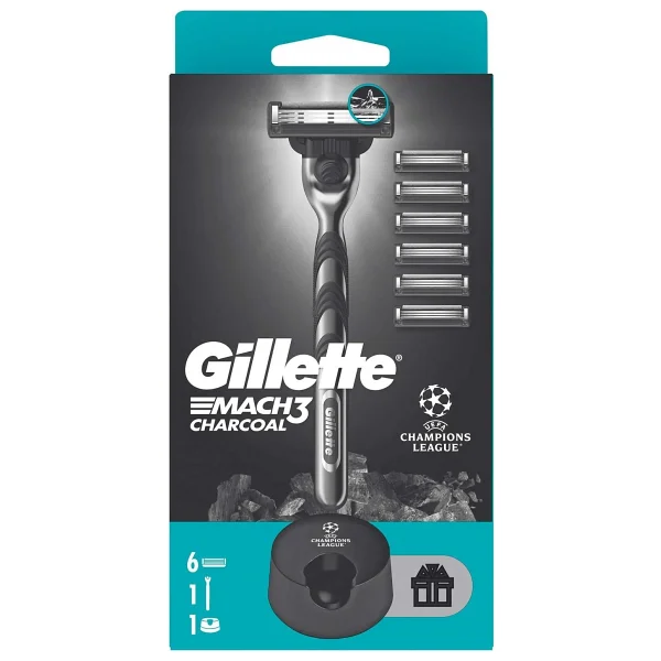 Gillette Mach3 Charcoal Standlı 6 Başlıklı Tıraş Bıçağı - Görsel 2