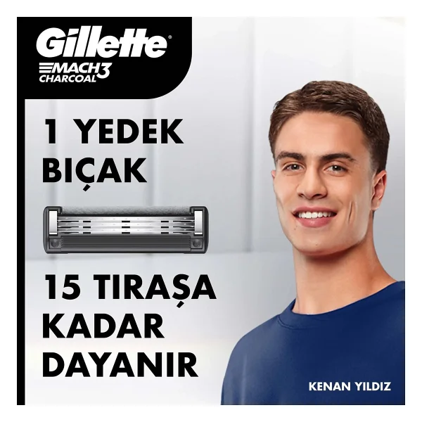 Gillette Mach3 Charcoal Standlı 6 Başlıklı Tıraş Bıçağı - Görsel 3