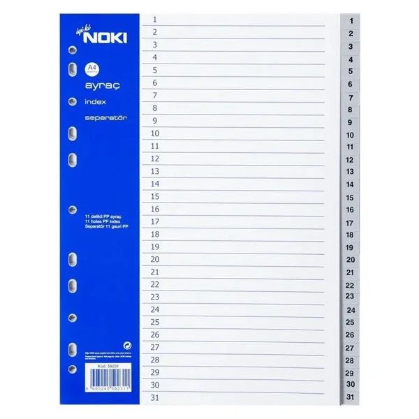 Noki 59231 1-31 Rakamlı Seperatör - Görsel 2