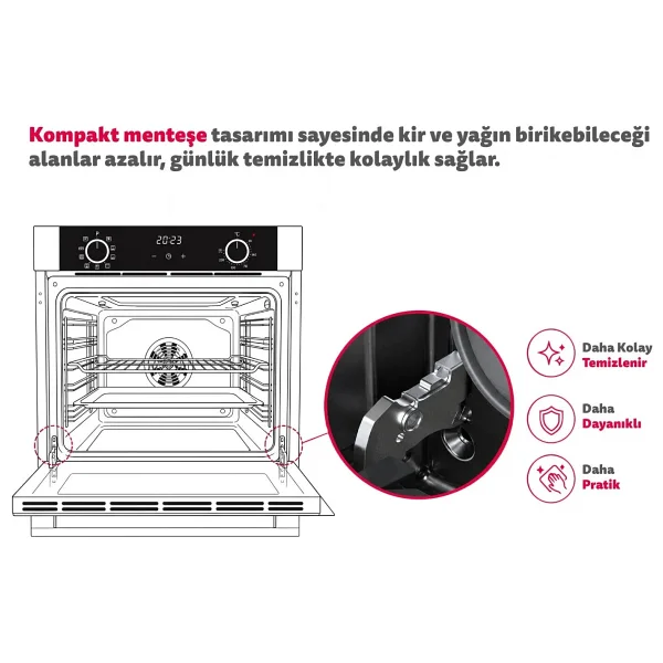 Simfer Trend Mekanik Gri Turbo Özellikli Cam 2'li Ankastre Set (Fırın+Ocak) - Görsel 5