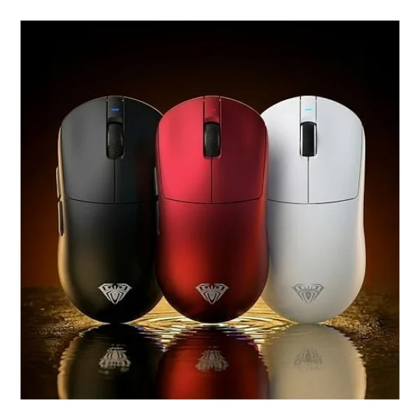 Aula V9 Pro Beyaz Şarjlı Optik Kablolu/Kablosuz Oyuncu Mouse - Görsel 3