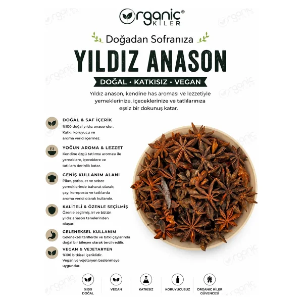 Yıldız Anason 100 Gr Elenmiş Ve Doğal Aromatik Baharat & Çay %100 Organik Yıldız Anason - Görsel 2