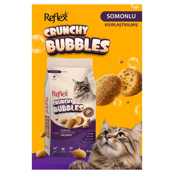 Reflex Crunchy Bubbles Somonlu 10 kg Kısırlaştırılmış Yetişkin Kedi Maması - Görsel 4