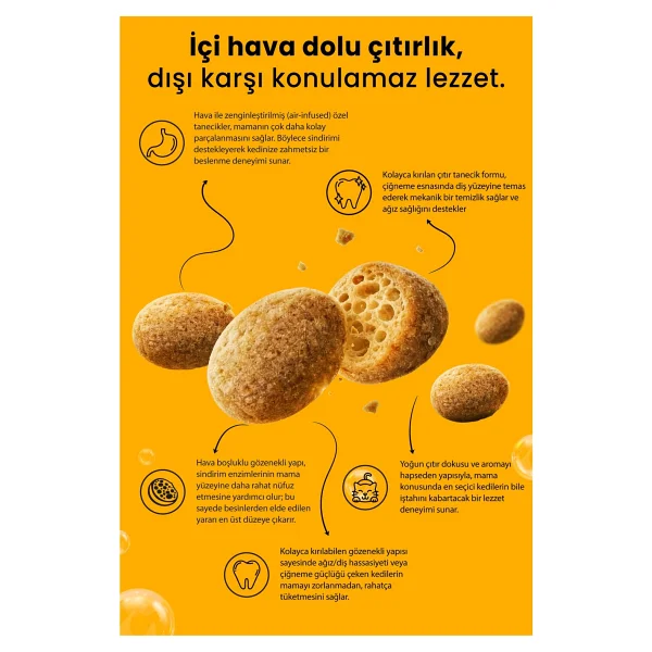 Reflex Crunchy Bubbles Somonlu 10 kg Kısırlaştırılmış Yetişkin Kedi Maması - Görsel 6