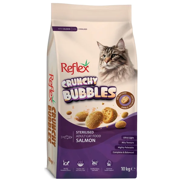 Reflex Crunchy Bubbles Somonlu 10 kg Kısırlaştırılmış Yetişkin Kedi Maması - Görsel 7