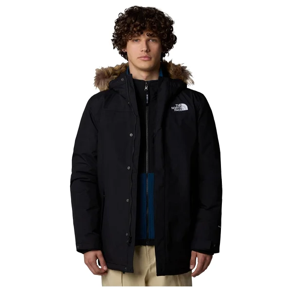 The North Face Zaneck Nf0a4m8hkx71 Kapüşonlu Kürklü Koyu Siyah Erkek Mont - Görsel 8