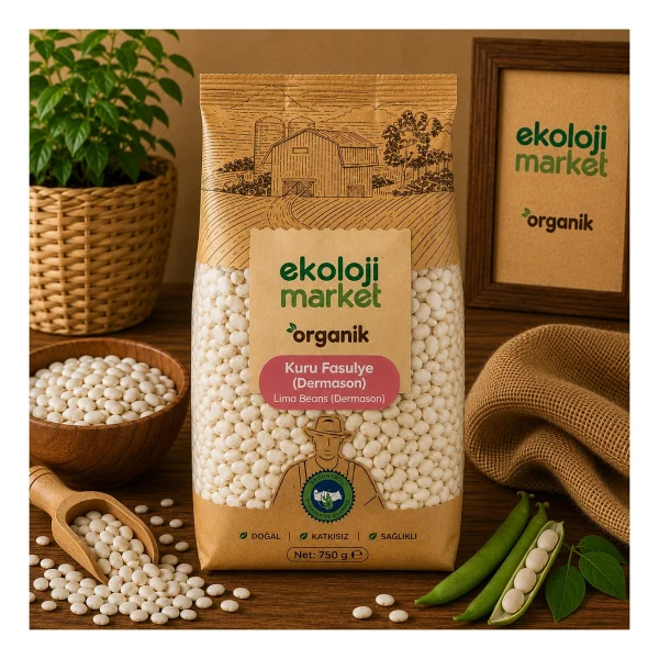 Ekoloji Market Organik Glutensiz Kuru Fasulye- Dermason 750 Gr - Görsel 2