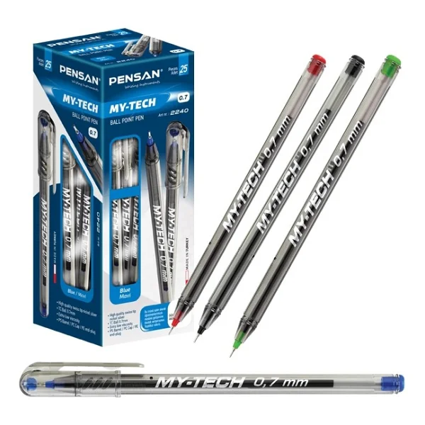 Pensan Tükenmez Kalem My-Tech 0.7 Mm İğne Uç Mavi 2240 - Görsel 2