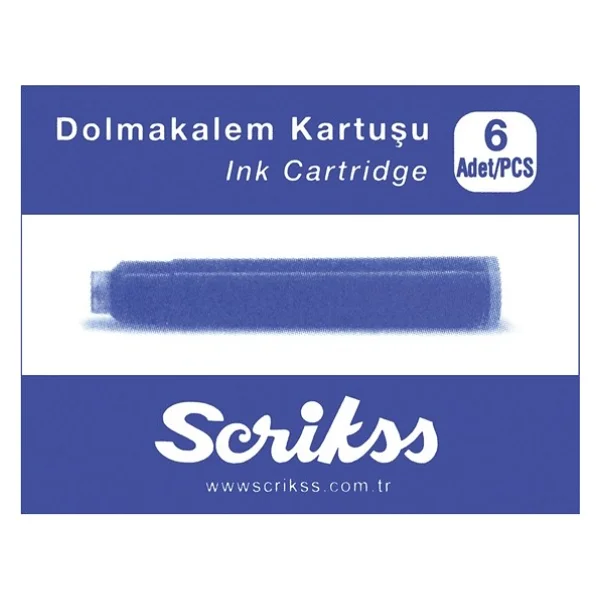 Scrikss 6'lı Dolma Kalem Kartuşu - Mavi - Görsel 2