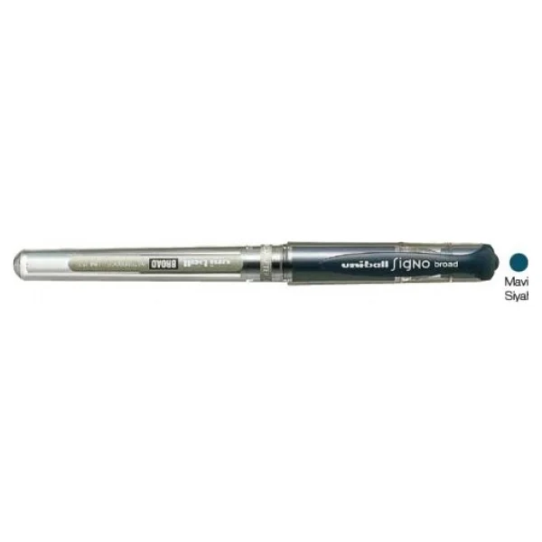 Uni-Ball Roller Kalem Signo Broad Jel Bilye Uç İmza Kalemi 1.0 Mm Mavi Siyah Um-153 - Görsel 2