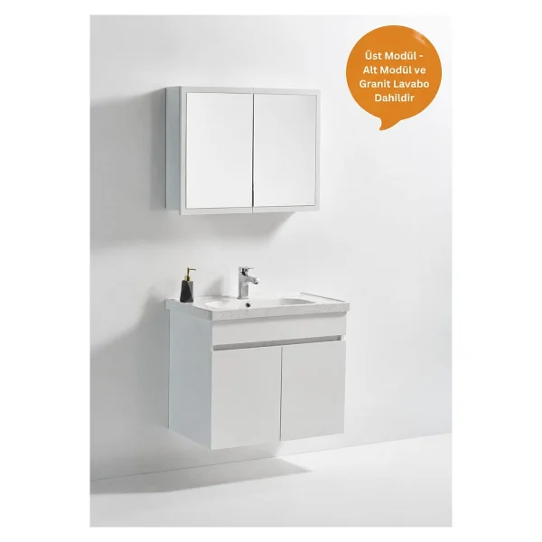 Saydam Banyo Bella 60 Cm Banyo Dolabı Takımı Alt Üst Ürüne Herşey Dahil Değildir, ( Sabunluk Musluk Gibi Meteryallar Gönderilmemektedir.) - Görsel 2