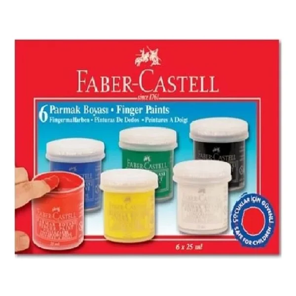 Faber-Castell 25 Ml 6 Renk Parmak Boyası - Görsel 5