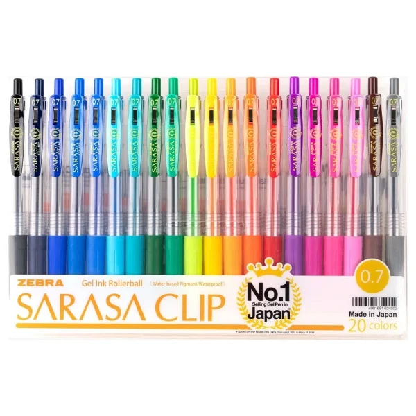 Zebra Sarasa Clip 20 Renk 0.7mm Jel - Roller Kalem Blisterli Set - Görsel 7