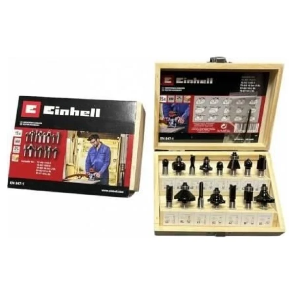 Einhell 15 Parça Karışık Freze Ucu Seti 8 Mm Şaft - Görsel 2