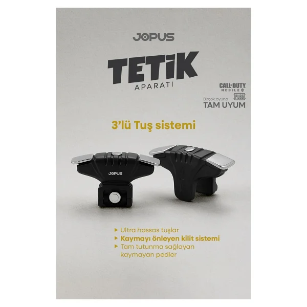 Jopus Pubg Metal Tetik Aparatı Metal Ateş Tuşu - Siyah - Görsel 7