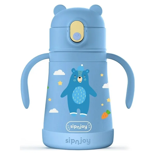 Sipnjoy - Sippypals Çocuk Su Termosu 360 Ml - Koyu Mavi (4 Adet) - Görsel 2