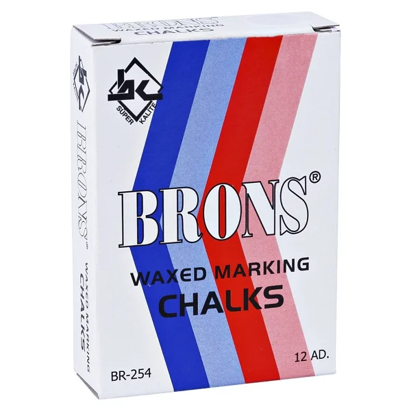 Brons Br-252 12'li Yağlı Beyaz Tebeşir - Görsel 2