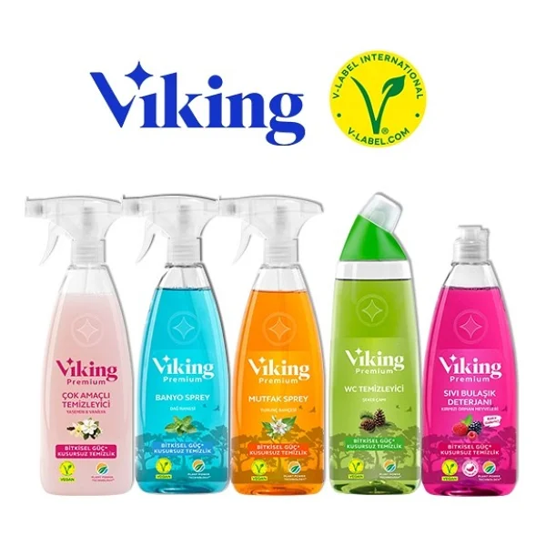 Viking Premium 5'li (Mutfak,banyo,çok Amaçlı ,wc Temizleyici,bulaşık Deterjanı Orman Meyveleri) Paket 750 ml