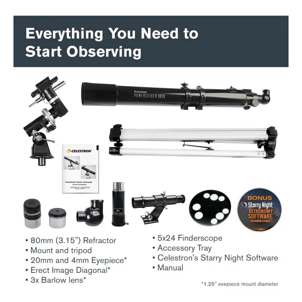 Celestron 21048 Powerseeker 80eq Teleskop - Görsel 4