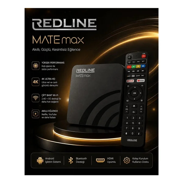 Redline Mate Max 4gb RAM / 32gb Android TV Box - 4K Ultra HD - Görsel 3