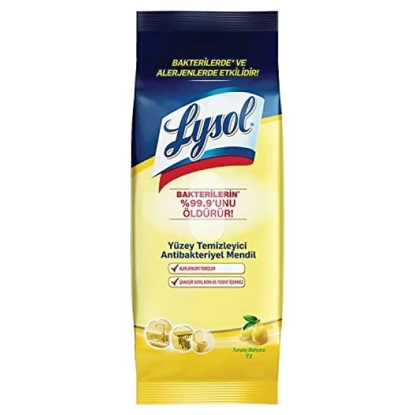 Lysol 72 Adet Yüzey Temizleyici Antibakteriyel Mendil - Görsel 2