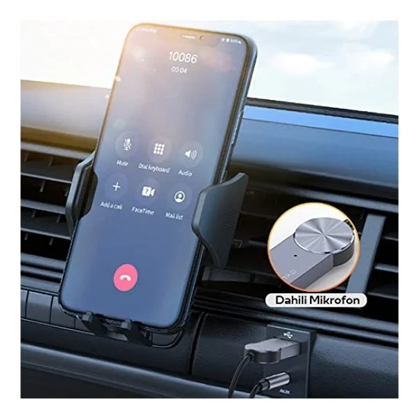 More Tr Kuulaa USB Bluetooth 5.0 3.5 Aux Receiver Aux Wireless Araç Kiti - Görsel 3