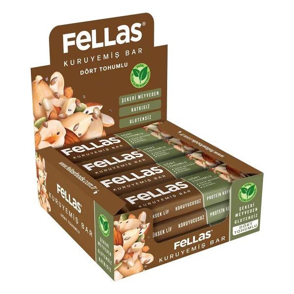 Fellas Dört Tohumlu Kuruyemiş Bar 12x30 Gr - Görsel 6