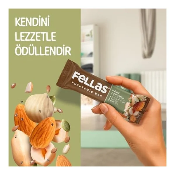 Fellas Dört Tohumlu Kuruyemiş Bar 12x30 Gr - Görsel 4