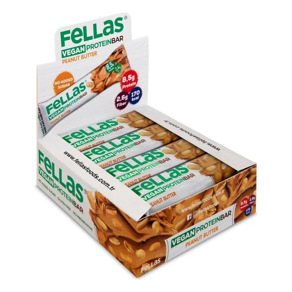 Fellas Vegan Kakao Yer Fıstıklı 40 Gr 12'li Protein Bar - Görsel 6