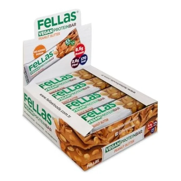 Fellas Vegan Kakao Yer Fıstıklı 40 Gr 12'li Protein Bar - Görsel 2