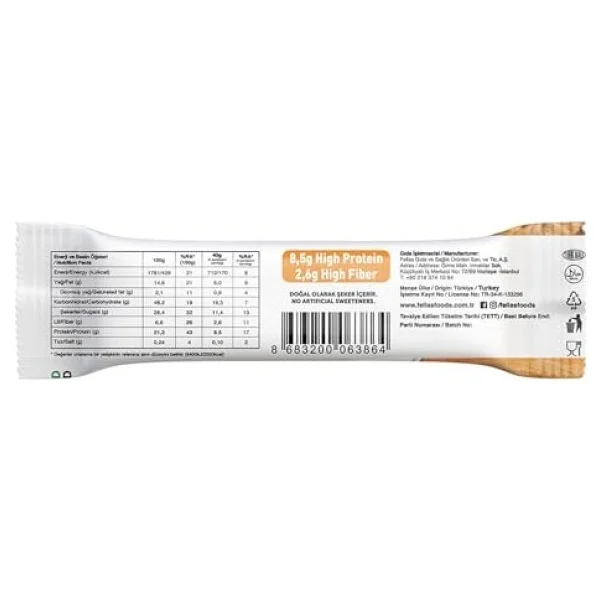 Fellas Vegan Kakao Yer Fıstıklı 40 Gr 12'li Protein Bar - Görsel 3