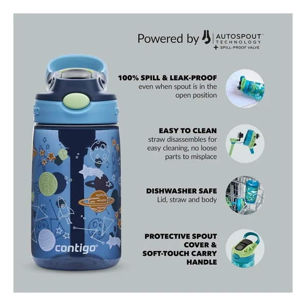 Contigo Gizmo Flip Pro Uzay 420 Ml Tritan Çocuk Suluğu - Görsel 4