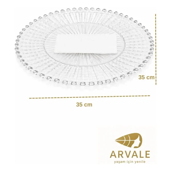 Arvale Boncuklu Supla Servis Sunumluk Plastik Amerikan Servis 6 Adet - Görsel 4