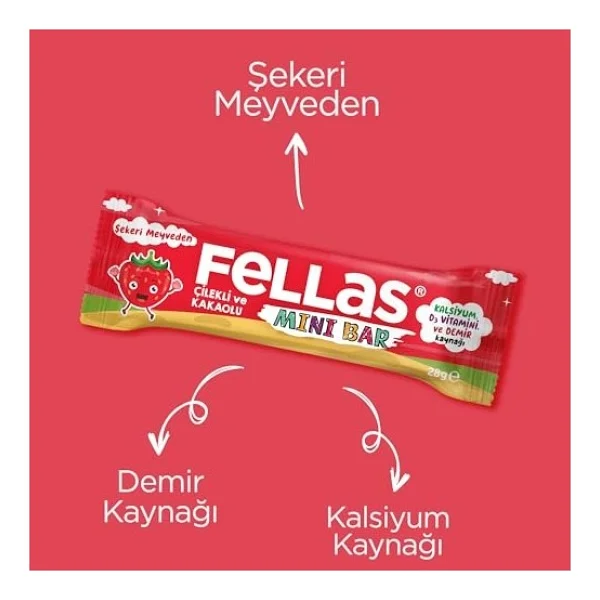 Fellas Kids Çilekli Ve Kakaolu 28 Gr 12'li Paket Meyve Barı - Görsel 5