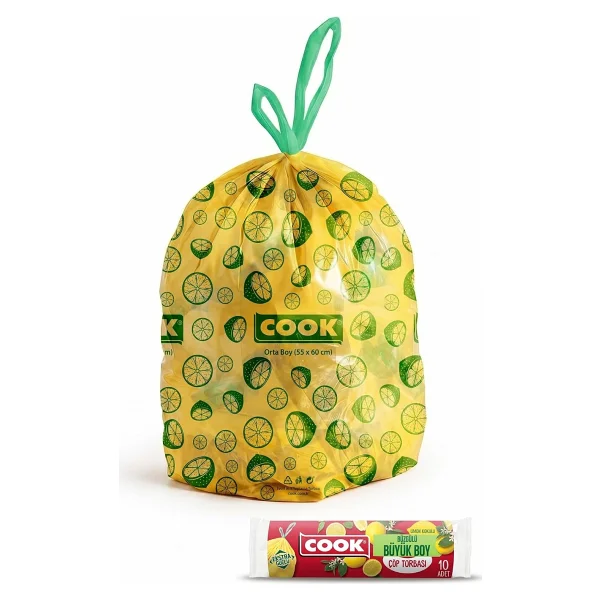 Cook Limon Kokulu Büzgülü Büyük Boy Çöp Poşeti 10'lu - Görsel 5
