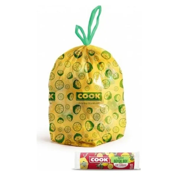 Cook Limon Kokulu Büzgülü Büyük Boy Çöp Poşeti 10'lu - Görsel 2