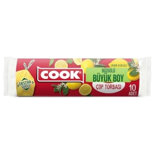 Cook Limon Kokulu Büzgülü Büyük Boy Çöp Poşeti 10'lu - Görsel 3