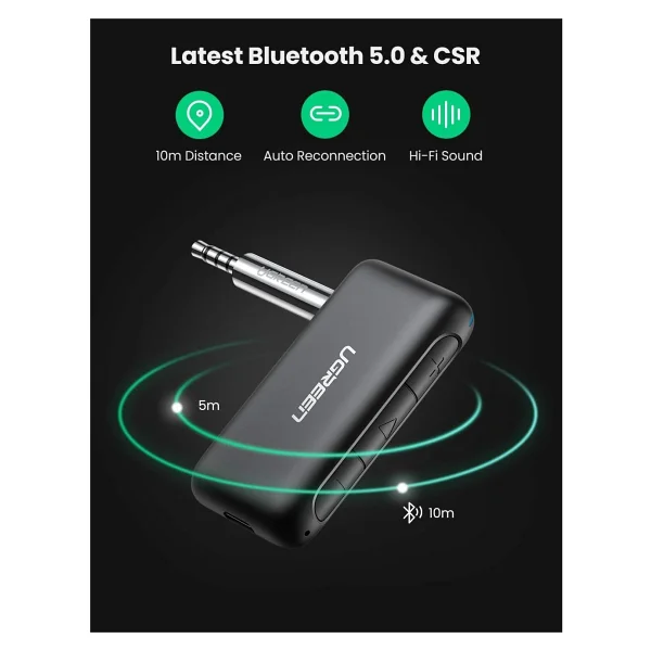 Ugreen Bluetooth 5.0 Kablosuz Müzik Alıcı Audio Receiver - Görsel 2