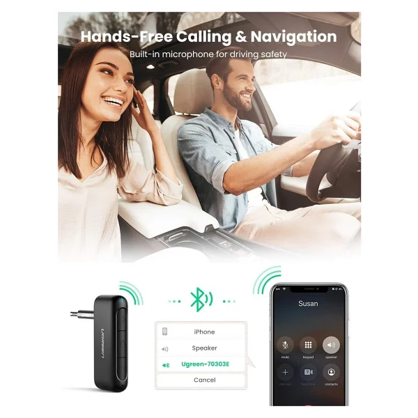 Ugreen Bluetooth 5.0 Kablosuz Müzik Alıcı Audio Receiver - Görsel 3