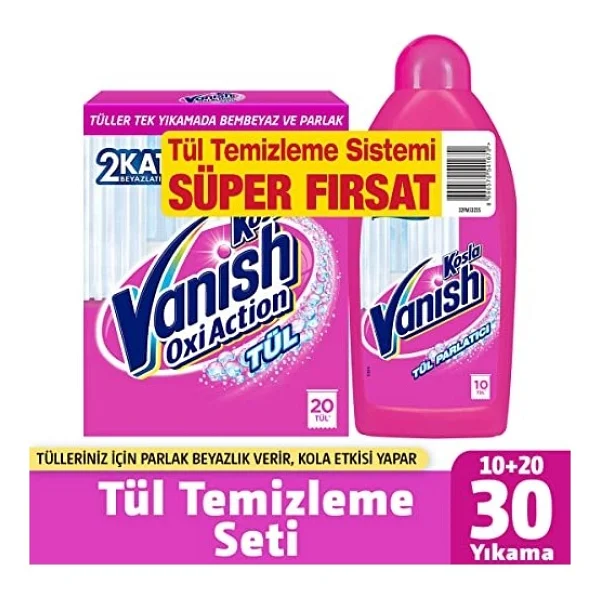 Vanish 450 Gr Toz + 450 Ml Parlatıcı Tül Beyazlatıcı - Görsel 3