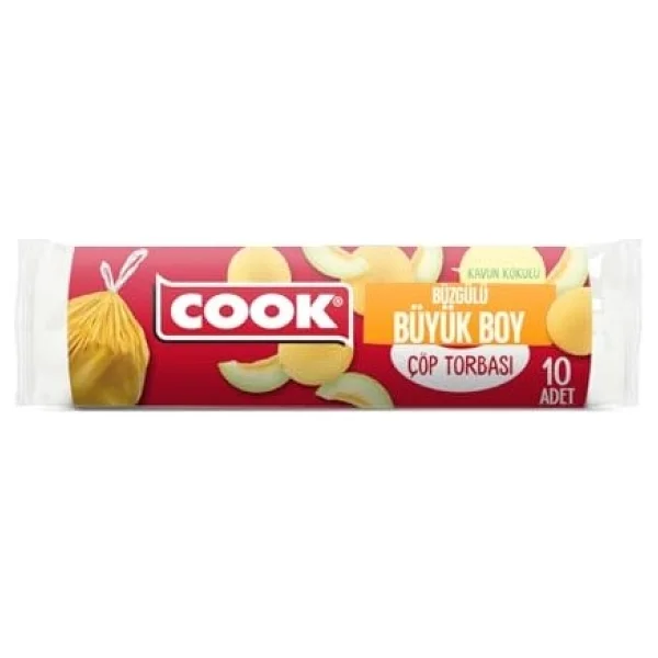 Cook Kavun Kokulu Büzgülü Büyük Boy Çöp Poşeti 10'lu - Görsel 3