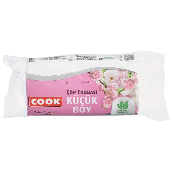 Cook Kokulu Çöp Torbası, Küçük Boy, 40 X 47 Cm, 30 Yaprak, Bahar Çiçekleri Kokulu, Şeffaf - Görsel 6