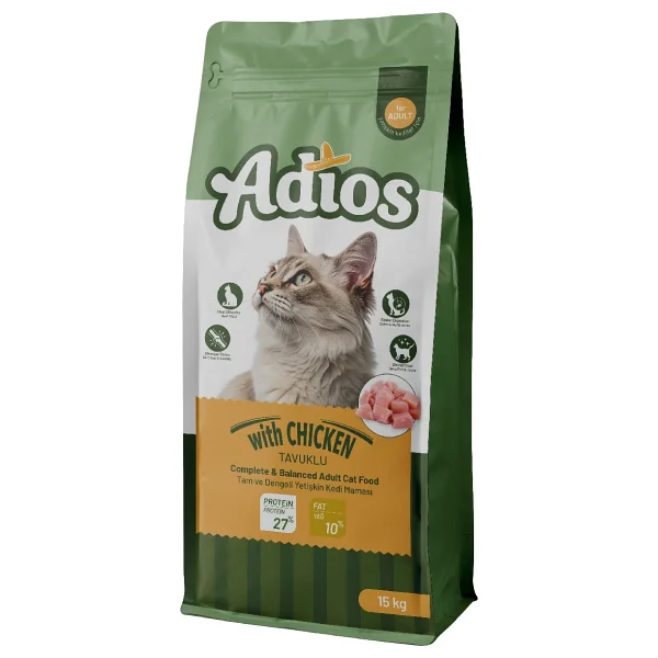 Adios Tavuklu 15 kg Yetişkin Kedi Maması - Görsel 2