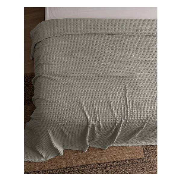 Madame Coco Lavrice Çift Kişilik Pamuklu Bambu Pike - Mint Yeşili - Görsel 3
