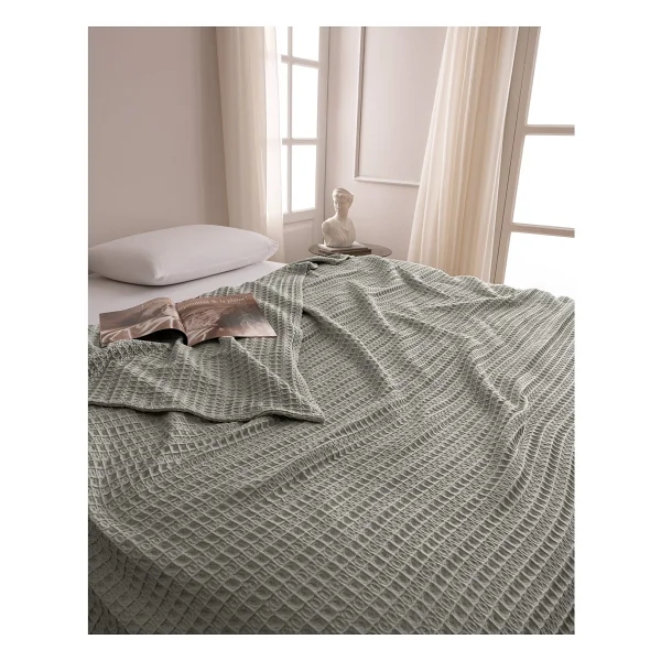 Madame Coco Lavrice Çift Kişilik Pamuklu Bambu Pike - Mint Yeşili - Görsel 4