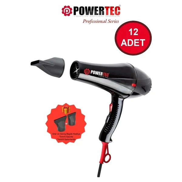 Powertec Tr-901 Turbo Profesyonel 2000 W 12 Adet Fön Makinesi - Görsel 6